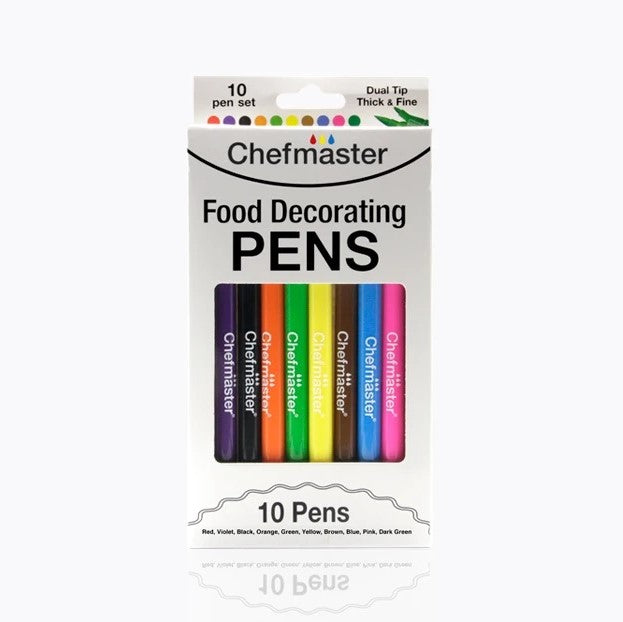 Chefmaster Edible Ink Decorating Pens - 10 Color Set