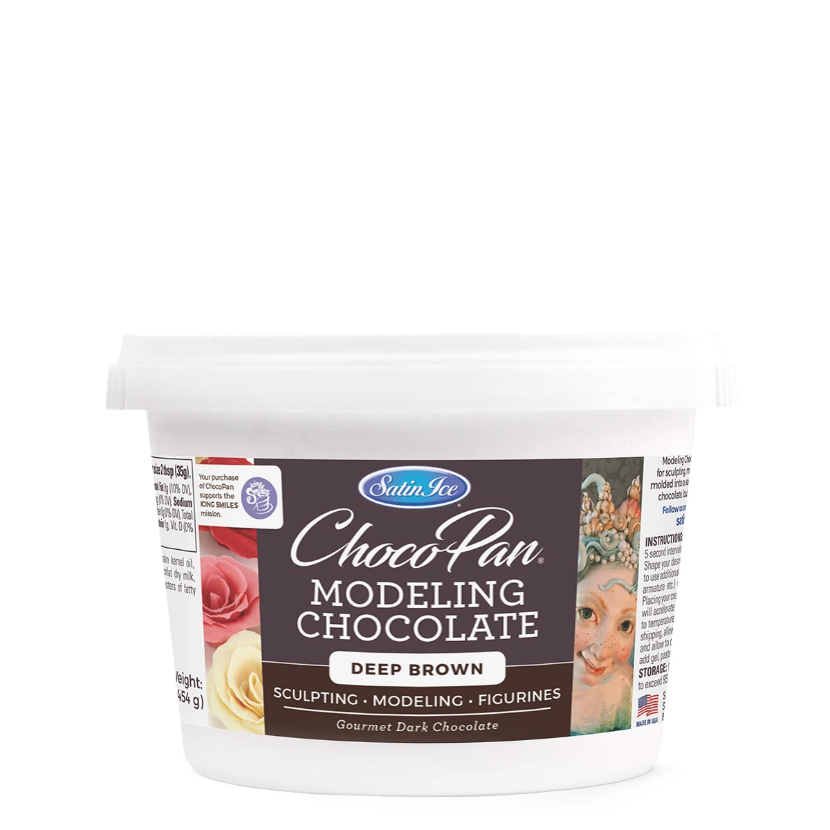 Satin Ice ChocoPan Bright White Modeling Chocolate, 1 Pound